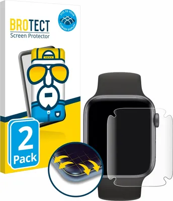 Produktbild von 2x BROTECT Fullscreen Schutzfolie für Apple Watch SE (44 mm) Displayschutz Folie Fullcover Klar Transparent