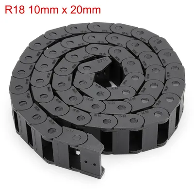 Produktbild von R18 10mm x 20mm Schwarz Kunststoff Kabelschlepp Kette Draht Tr?ger 1M L?nge CNC
