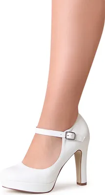 Produktbild von topschuhe24 1879 Damen Plateau Riemchen Pumps , Farbe:Weiß, Größe:39 EU