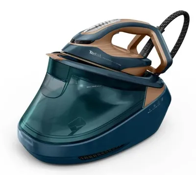 Productafbeelding van Tefal Pro Express Vision Max GV9920E0, 800 g/min, zoolplaat Durilium AirGlide Autoclean, 9 bar, 200 g/min, Blauw, Koper, Hart, Zijkant, Punt