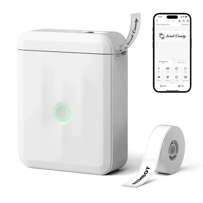 Produktbild von NIIMBOT D110M Namensaufkleber Etikettendrucker Bluetooth Etikettiergerät inklusive 155 Etiketten Für Zuhause Büro Schule Kinderkarten Basteln