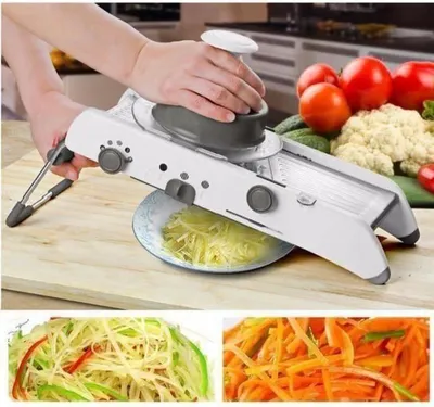Obrázek produktu pro Profesionální kuchyňská mandolína - nastavitelná, multifunkční mandolína na zeleninu z nerezové oceli s protiskluzovou základnou