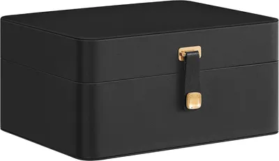 Productafbeelding van Sieradenkistje met spiegel - Sieradenbox 2 lagen - MDF met fluwelen bekleding - 22 x 17,5 x 11 cm