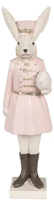 Productafbeelding van Clayre & Eef Figuur, konijn, 23 cm, beige, roze, polyresin