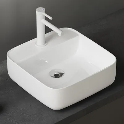 Immagine prodotto di doporro Lavabo da Appoggio 38,5x38,5x14cm, Lavandino Bagno Brš¹ssel107 in Vetroceramica con Nano Rivestimenti inclusi, Bianco