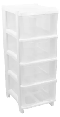 Obrázek produktu pro Komoda se 4 zásuvkami, bílá, výška 76 cm, vhodná do ložnice