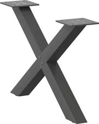 Zdjęcie produktu dla Nogi do stolika kawowego w kształcie litery X 2 szt. Antracyt 60x(30-31) cm Stal