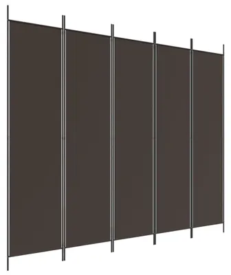 Zdjęcie produktu dla vidaXL 5-cz. Tkanina Paravent brązowy 250x200 cm