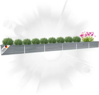 Produktbild von DELUKE® Hochbeet für Garten OSKAR Grau | 600x80x45cm | Verzinkter Stahl | Wetterfest | Gartenbeet Kräuterbeet Blumenbeet Beet hoch Frühbeet für Garten Gemüsebeet