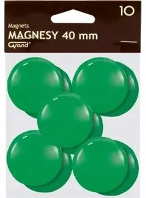 Zdjęcie produktu dla Magnetyczne tablice GRAND do tablic i lodówek, 40 mm, zielone, opakowanie 10 sztuk
