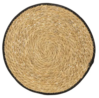 Produktbild von Tischmatte Binsengras Rund Platzdeckchen 35cm Boho Tischdeko 4er Set, 4 Stück