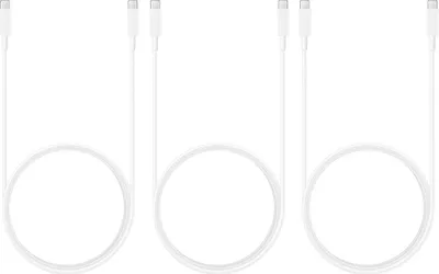 Produktbild von 3x Schnell-Ladekabel USB-C 1.8m 5A weiß für CUBOT Note 50 30 21 9 Max 3 Max 2 beidseitig USB Typ C Anschluss