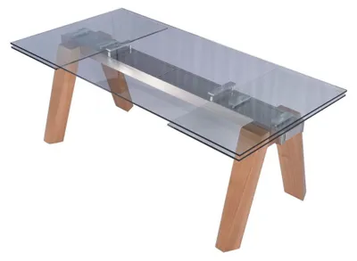 Produktbild von KAWOLA Ausziehtisch MOUNTY Esstisch Glas 200-300 cm x 100 cm