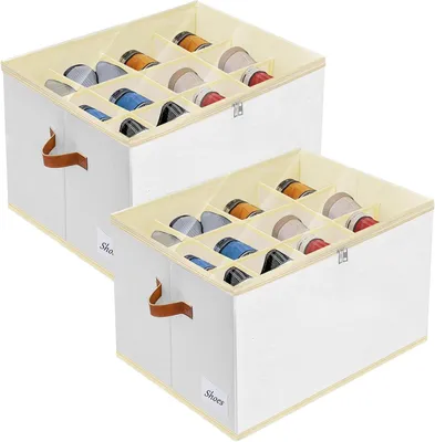 Schuh-Organizer für 12 Paar, 43x32x31 cm, mit Griff, weiß
