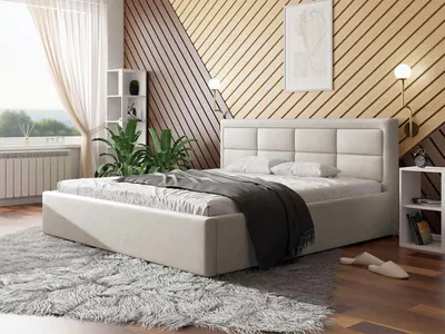 Obrázek produktu pro Manželská postel s úložným prostorem a roštem 180x200 PALIGEN 2 - krémová