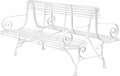 Produktbild von Casa Padrino Jugendstil Schmiedeeisen Gartenbank Weiß 150 cm - Doppelseitige Sitzbank