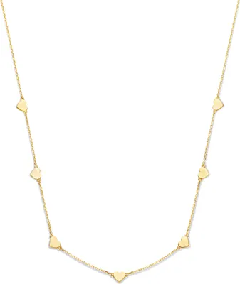 Produktbild von New Bling 9NBG-0475 Gold-Halskette mit Herzen - Damen - 7 Herzen - 3,5 x 4,0 mm - Ankerglied - 0,78 mm dick - 38 + 2,5 + 2,5 cm - 14 Karat - Gold