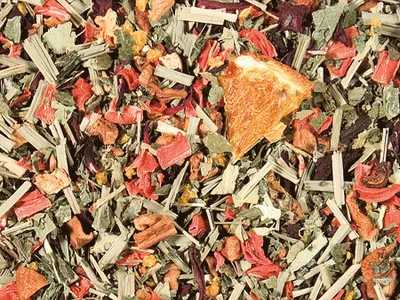 Produktbild von 1 kg  Kräuterteemischung Orange / Grapefruit aromatisiert