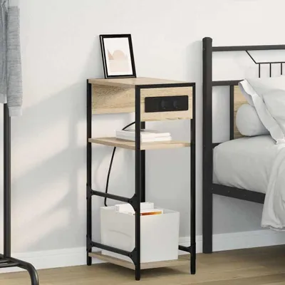 Productafbeelding van vidaXL Nachtkastje Sonoma-eik, 40 x 27 x 76 cm, houtvezel