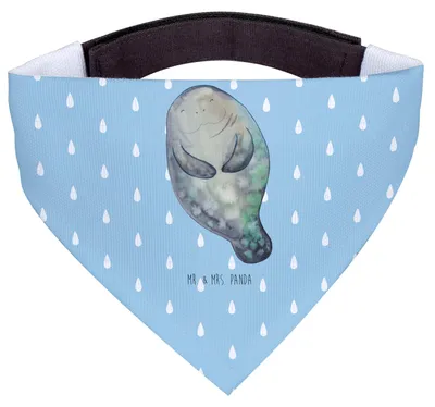 Produktbild von Mr. & Mrs. Panda Bandana Seekuh Happy - Blau Pastell - Geschenk, Hunde Hals Tuch, Halstuch Für, Achtsamkeit, Hund, Zufrieden, Meer, Respekt, Neustart, Freundin