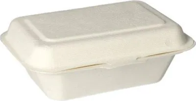 Produktbild von PAPSTAR Zuckerrohr-Menübox "pure" ungeteilt weiß