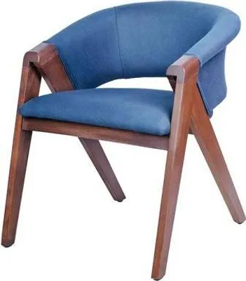 Immagine prodotto di Sedia imbottita Sedia di design moderno Sedia tessile Sala da pranzo blu Mobili