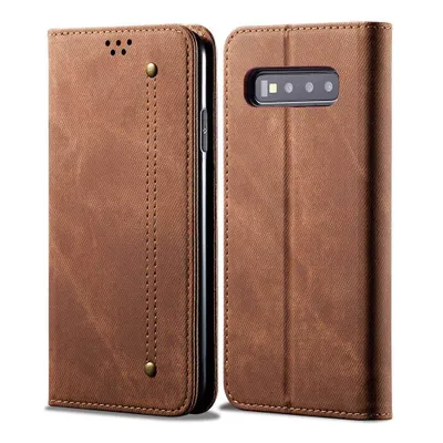Image de Galaxy S10 Plus Case, étui portefeuille en cuir avec fermeture magnétique et fonction stand pour Samsung Galaxy S10 Plus Marron