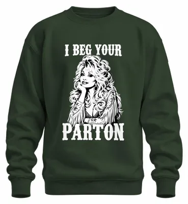Productafbeelding van I Beg Your Parton Dolly Country Music Nashville Fan Sweater, smaragdgroen, maat S
