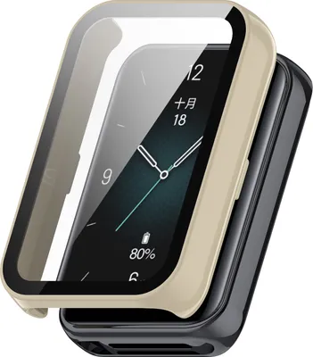 Image de Pour Honor Band 9 plastique Smart Watch étui + H9 protection verre dur blanc