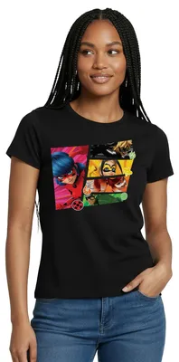 Produktbild von Spreadshirt Miraculous Superhelden Frauen T-Shirt, L, Schwarz