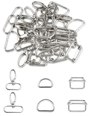 Productafbeelding van Draaibare karabiners met D-ringen en schuifgespen - set van 30 stuks - 25/32 mm