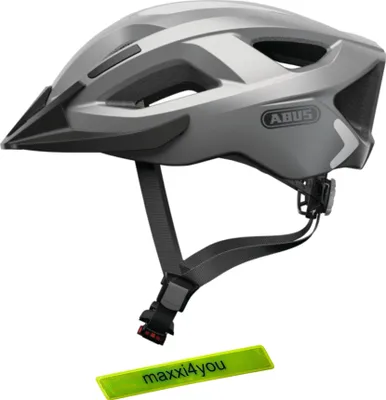 Produktbild von Abus Aduro 2.0 Fahrradhelm Silber Größe L inkl. maxxi4you Reflexband