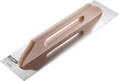 Produktbild von Edelstahlspachtel, glatt, Holzgriff, 130 × 480 mm, Polax Polax