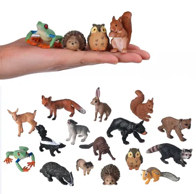 Productafbeelding van Solidchoice - Set van 16 Realistische Miniatuur Dierenfiguren