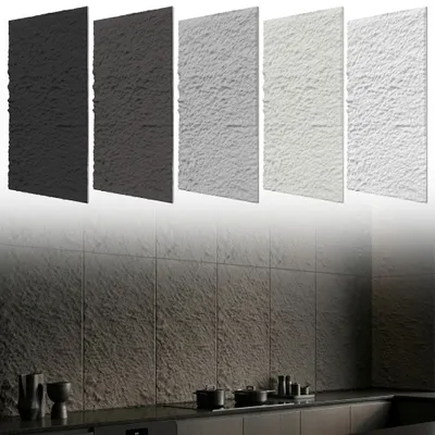Produktbild von JOIEYOU 3 Stück Wandpaneele Steinoptik 120x60 cm, 3 cm PolyurethanWandverkleidung, Naturstein Design 3D Wandverblender für Wohnzimmer Küche, Anthrazit