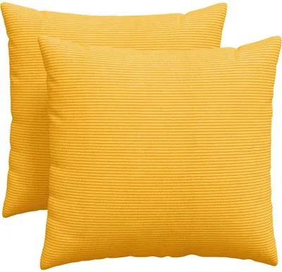 Obrázok produktu pre vidaXL Vankúše na pohovku 2 kusy Svetložltá 50 x 50 cm Manšestrová látka
