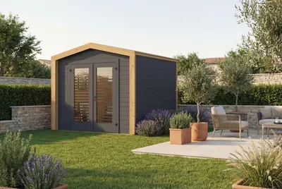 Produktbild von Gartenhaus Killarney, 250x250cm, Anthrazit, 28mm