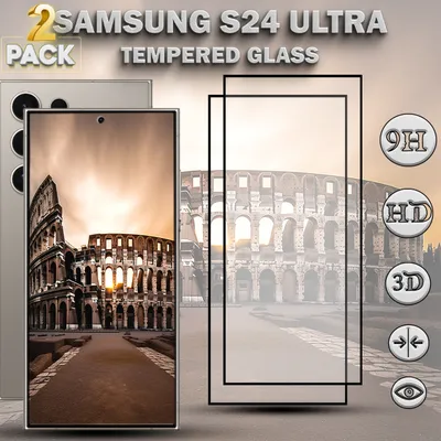 Produktbild von 2-Pack SAMSUNG S24 ULTRA Displayschutzfolie aus 9H gehärtetem Glas