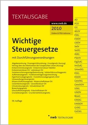 Produktbild von Wichtige Steuergesetze: mit Durchführungsverordnungen