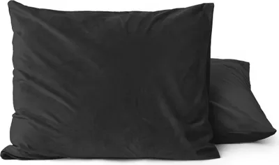 Produktbild von Sleeptime Velvet 2 in 1 Kopfkissenbezüge Schwarz 60 x 70 cm