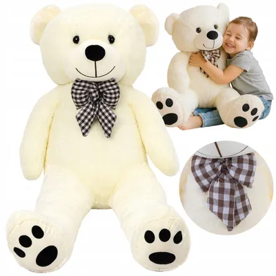 Image de Ours en peluche 100 cm avec un nœud