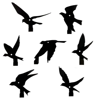 Imagen del producto de Omgoods - Juego de 7 ganchos de pared con diseño de pájaros, fabricados en acero inoxidable