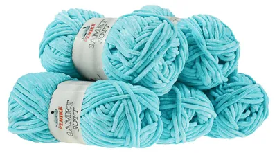 500g Strickgarn Samet Soft Chenille-Strickgarn Samtwolle Strickwolle eisblau