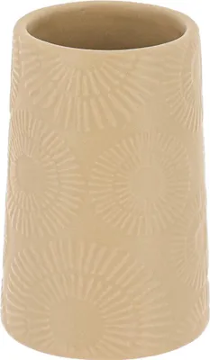 Immagine prodotto di TENDANCE | Tazza per collutorio - Tazza per spazzolino da denti - 8 x 8 x 18 cm - Beige - Tazza da bagno - Terracotta