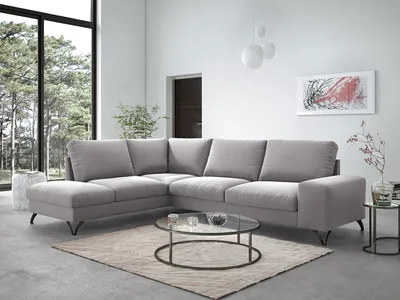 Obrázek produktu pro Rozkládací sedačka s úložným prostorem LANSING 2 - světlá šedá, levý roh