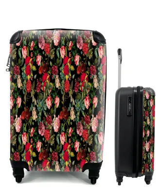 Produktbild von MuchoWow® Koffer Handgepäck Trolley Rollkoffer Kleine Reisekoffer mit 4 Rollen - Blumen - Rosen - Rosa - Cabin Size < 55x40x23 cm & 55x40x20 cm - Fotokoffer - Kabinenkoffer - Boardgepäck - Reise-Box - Reisekoffer - Reisegepäck - Koffer mit Bild - Trolley für Kinder