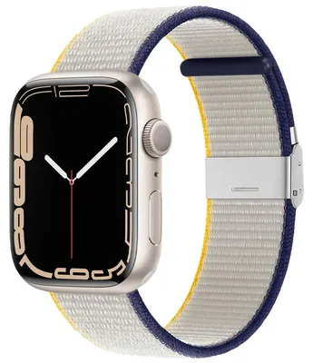 Produktbild von By Qubix Nylonarmband mit Klemmverschluss - Weiß - Geeignet für Apple Watch 38 mm / 40 mm / 41 mm / 42 mm