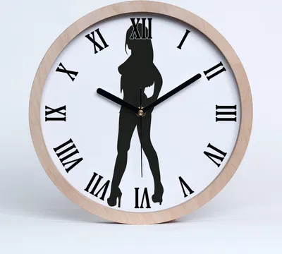 Produktbild von Holzuhr 30fi cm wanduhr - schwarze Spitzen - Silhouette einer Frau