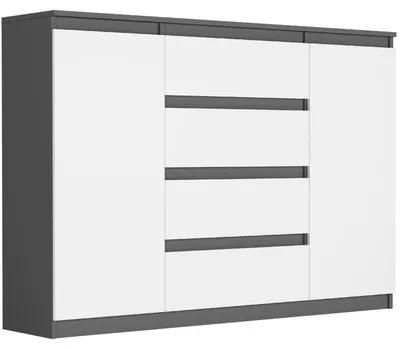 Obrázek produktu pro Komoda 140 cm zásuvky dveře skříňka FRAMIRE R-140-S4 mix antracit