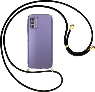 Produktbild von Handykette Backcover-Schutzhülle mit Band (Metall goldfarben) für Nokia G42 5G (6.56'') - schwarz